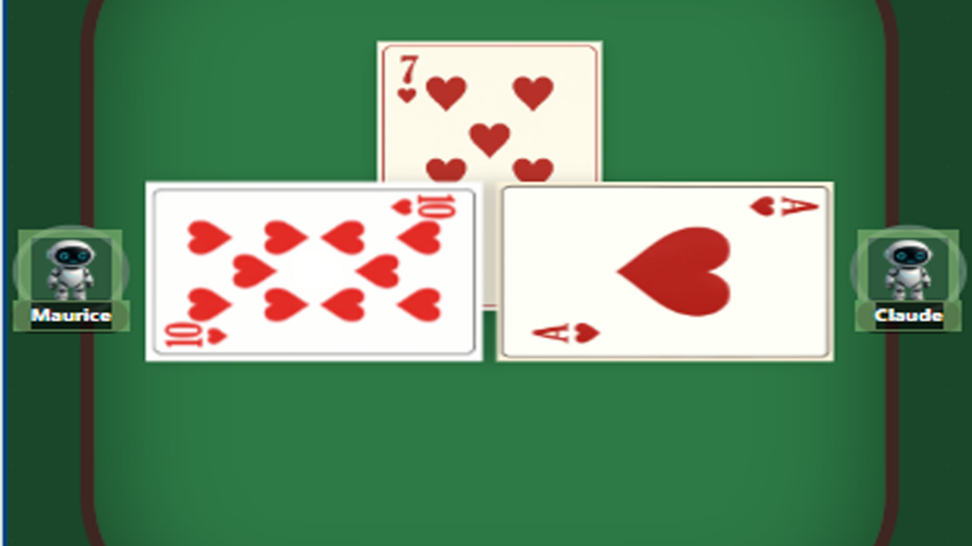 Interface de jeu Belote